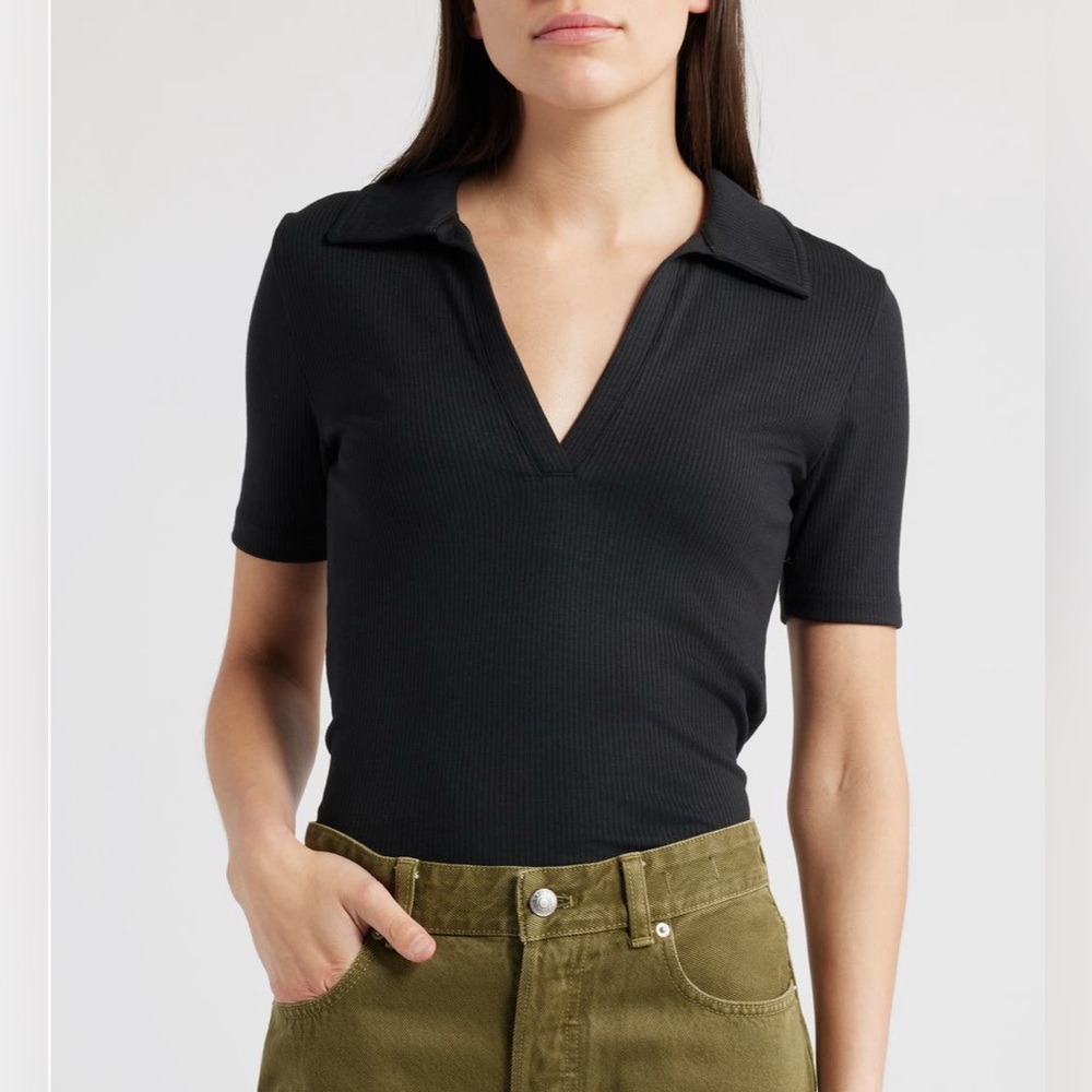 NEW…Madewell Drapey Ribbed Polo